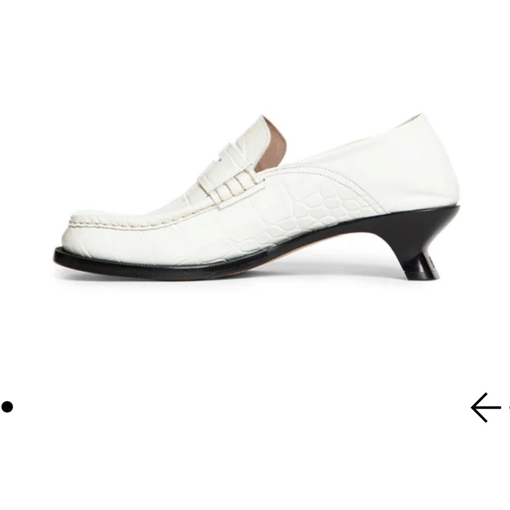 Loewe White Embossed Loafers with Black Accent - Picture 3 of 8